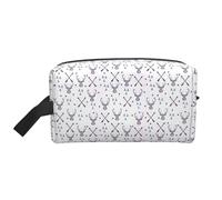 SamLng Large Travel Cosmetic Bag - Hunting Arrows Triangles Deer Full-Print Design, Portable Toiletry Organizer, Multi-Use Pouch for Makeup, White, One Size