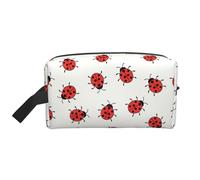 SamLng Large Travel Cosmetic Bag - Infinite Speckled Pattern Full-Print Design, Portable Toiletry Organizer, Multi-Use Pouch for Makeup, White, One Size