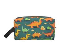 SamLng Large Travel Cosmetic Bag - many small Dinosaur Full-Print Design, Portable Toiletry Organizer, Multi-Use Pouch for Makeup, White, One Size