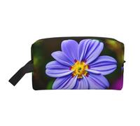 SamLng Large Travel Cosmetic Bag - purple flower Full-Print Design, Portable Toiletry Organizer, Multi-Use Pouch for Makeup, White, One Size