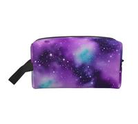 SamLng Magic Galaxy Sky Purple Print Travel Toiletry Bag - Cosmetic Makeup Pouch for Men and Women, Portable Organizer for Daily Use, White, One Size