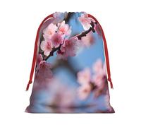 SamLng Medium Drawstring Gift Bag - beautiful cherry blossoms Perfect for Christmas, Holiday, & Party Favors - Candy Bags & Treat Sacks
