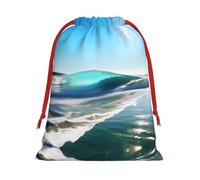 SamLng Medium Drawstring Gift Bag - Clear Sky Wave Beach Perfect for Christmas, Holiday, & Party Favors - Candy Bags & Treat Sacks