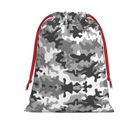 SamLng Medium Drawstring Gift Bag - Digital Camo Perfect for Christmas, Holiday, & Party Favors - Candy Bags & Treat Sacks