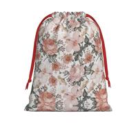 SamLng Medium Drawstring Gift Bag - Flower Paris Eiffel Tower Perfect for Christmas, Holiday, & Party Favors - Candy Bags & Treat Sacks
