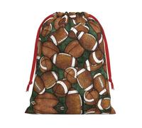 SamLng Medium Drawstring Gift Bag - Football Green Perfect for Christmas, Holiday, & Party Favors - Candy Bags & Treat Sacks