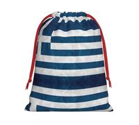 SamLng Medium Drawstring Gift Bag - greek flag Perfect for Christmas, Holiday, & Party Favors - Candy Bags & Treat Sacks