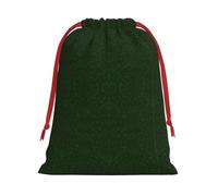 SamLng Medium Drawstring Gift Bag - Hunter Green Floral Petals Pattern Perfect for Christmas, Holiday, & Party Favors - Candy Bags & Treat Sacks