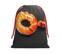 SamLng Medium Drawstring Gift Bag - Japanese sushi shrimp Perfect for Christmas, Holiday, & Party Favors - Candy Bags & Treat Sacks