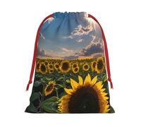 SamLng Medium Drawstring Gift Bag - Sunflowers Sunlight Perfect for Christmas, Holiday, & Party Favors - Candy Bags & Treat Sacks