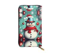 SamLng Merry Christmas Day Print Leather Long Clutch Wallet for Women – Fashionable, and Lightweight Waterproof Leather Wallet, Black, One Size