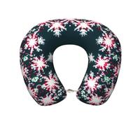 SamLng Merry Christmas Memory Foam Travel Pillow - Neck Support for Home, and Office - Perfect for Resting, Driving, and Leisure