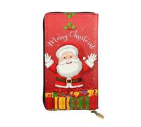 SamLng Merry Christmas. Print Leather Long Clutch Wallet for Women – Fashionable, and Lightweight Waterproof Leather Wallet, Black, One Size