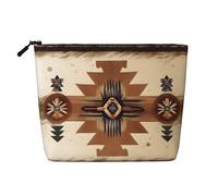 SamLng Native American Patterns Versatile Toiletry Organizer - Fake Hemp Makeup Bag – Reusable Cosmetic Bag with Zipper Pouch, Black, One Size