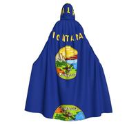 SamLng Nebraska State Flag Hooded Cloak – Adult Role Play Costume Cosplay – Perfect for Christmas, Wizard, Magician Themed Parties