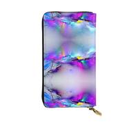 SamLng Northern Lights Painting Print Leather Long Clutch Wallet for Women â€“ Fashionable, and Lightweight Waterproof Leather Wallet, Black, One Size