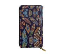 SamLng Peacock feather Print Leather Long Clutch Wallet for Women â€“ Fashionable, and Lightweight Waterproof Leather Wallet, Black, One Size