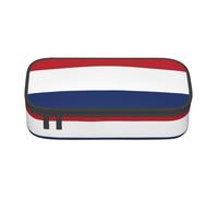 SamLng Pencil Case with Dutch Flag Full-Print Design – Multi-Purpose Organizer – Durable Oxford Cloth, Multiple Compartments
