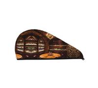 SamLng Red Wine Cellar Picture Coral Velvet Dry Hair Cap - Perfect for Home, Travel, Pool Parties, Beaches, Baths, and More