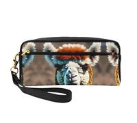 SamLng Reusable Cosmetic Makeup Bag – Cute Alpaca Llama Print Leather Small Makeup Bag for Travel, Toiletry Organizer with Zipper, Black, One Size