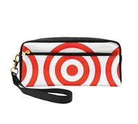 SamLng Reusable Cosmetic Makeup Bag – design target Print Leather Small Makeup Bag for Travel, Toiletry Organizer with Zipper, Black, One Size