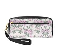 SamLng Reusable Cosmetic Makeup Bag â€“ dusky rose Print Leather Small Makeup Bag for Travel, Toiletry Organizer with Zipper, Black, One Size