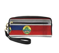 SamLng Reusable Cosmetic Makeup Bag â€“ Flag of Hawaii American Print Leather Small Makeup Bag for Travel, Toiletry Organizer with Zipper, Black, One Size