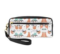 SamLng Reusable Cosmetic Makeup Bag â€“ funny Cute Animal Sloth Music Print Leather Small Makeup Bag for Travel, Toiletry Organizer with Zipper, Black, One Size