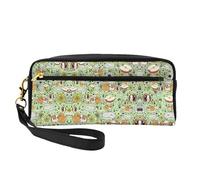 SamLng Reusable Cosmetic Makeup Bag – Guinea Pig Print Leather Small Makeup Bag for Travel, Toiletry Organizer with Zipper, Black, One Size