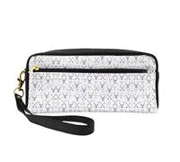 SamLng Reusable Cosmetic Makeup Bag – Hunting Arrows Triangles Deer Print Leather Small Makeup Bag for Travel, Toiletry Organizer with Zipper, Black, One Size