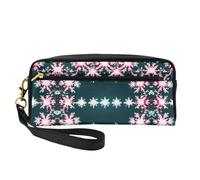 SamLng Reusable Cosmetic Makeup Bag â€“ Merry Christmas Print Leather Small Makeup Bag for Travel, Toiletry Organizer with Zipper, Black, One Size