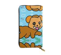 SamLng Running Cartoon Dog Print Leather Long Clutch Wallet â€“ Personalized, Comfortable & Lightweight with Card Holder, Coin Pocket