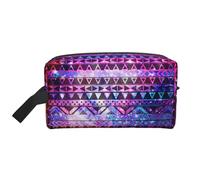 SamLng Shiny Pattern Print Travel Toiletry Bag - Cosmetic Makeup Pouch for Men and Women, Portable Organizer for Daily Use, White, One Size