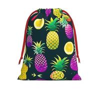 SamLng Small Drawstring Gift Bag - Colorful Fruit Pineapple Perfect for Christmas, Holiday, & Party Favors - Candy Bags & Treat Sacks
