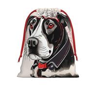 SamLng Small Drawstring Gift Bag - Cute Animal Farm Dog 1 Perfect for Christmas, Holiday, & Party Favors - Candy Bags & Treat Sacks