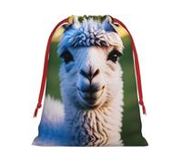 SamLng Small Drawstring Gift Bag - Cute Llama Perfect for Christmas, Holiday, & Party Favors - Candy Bags & Treat Sacks