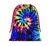 SamLng Small Drawstring Gift Bag - Exotic Tribe Tie Dye Style Perfect for Christmas, Holiday, & Party Favors - Candy Bags & Treat Sacks