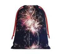 SamLng Small Drawstring Gift Bag - Explosion Firework Perfect for Christmas, Holiday, & Party Favors - Candy Bags & Treat Sacks