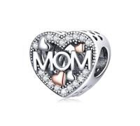 SamLng Sterling Silver Plated Bead Charms, Cat Coffee Cup Rose Flower Animal Bracelet Beads(Coffee Rose Gold White)