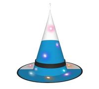 SamLng the Bavarian flag Witch Hat - Halloween Costume Accessories for Party, Masquerade & Ladies Cosplay Dress - LED Light Cap