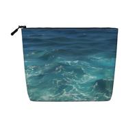 SamLng The Deep Ocean Versatile Toiletry Organizer - Fake Hemp Makeup Bag â€“ Reusable Cosmetic Bag with Zipper Pouch, Black, One Size