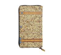 SamLng Treasure Maze Print Leather Long Clutch Wallet â€“ Personalized, Comfortable & Lightweight with Card Holder, Coin Pocket