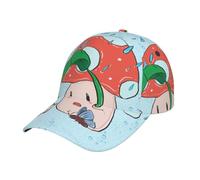 SamLng Unisex Sunflower Seeds and Mushroom Print Baseball Cap - Adjustable Hat for Men & Women, Perfect for Golf, Fishing, Running, and More Black