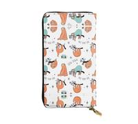 SamLng Vintage Brown Sloth Print Leather Long Clutch Wallet â€“ Fashionable, Personalized, and Durable Coin Pocket