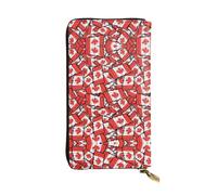 SamLng Vintage Canadian Flag Print Leather Long Clutch Wallet â€“ Fashionable, Personalized, and Durable Coin Pocket
