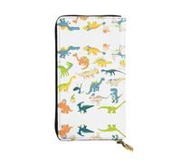 SamLng Vintage Cartoon Dinosaur Images Print Leather Long Clutch Wallet â€“ Fashionable, Personalized, and Durable Coin Pocket