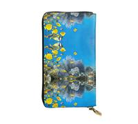SamLng Vintage Colorful Fish Print Leather Long Clutch Wallet â€“ Fashionable, Personalized, and Durable Coin Pocket