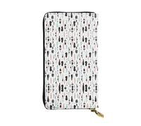SamLng Vintage Feather. Print Leather Long Clutch Wallet â€“ Fashionable, Personalized, and Durable Coin Pocket