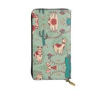 SamLng Vintage Llamas Print Leather Long Clutch Wallet – Fashionable, Personalized, and Durable Coin Pocket