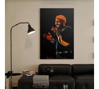 SamLng Vintage Music Legend Dynamic Pose Canvas Wall Art for Living Room(60x80cm/with frame)